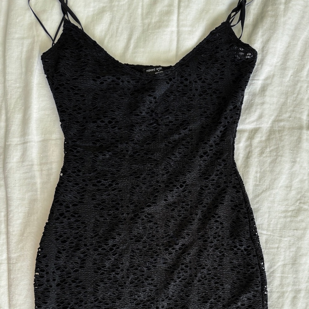 Naked Wardrobe Lace Black Mini Summer Dress Size M